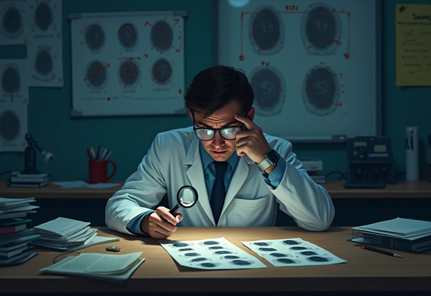 Man Analyzing Images